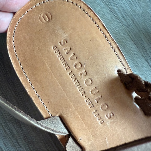 Savopoulos Greek Rose Gold Strappy Leather Sandals - Picture 9 of 10